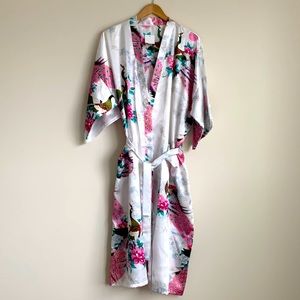 Floral Satin Robe
